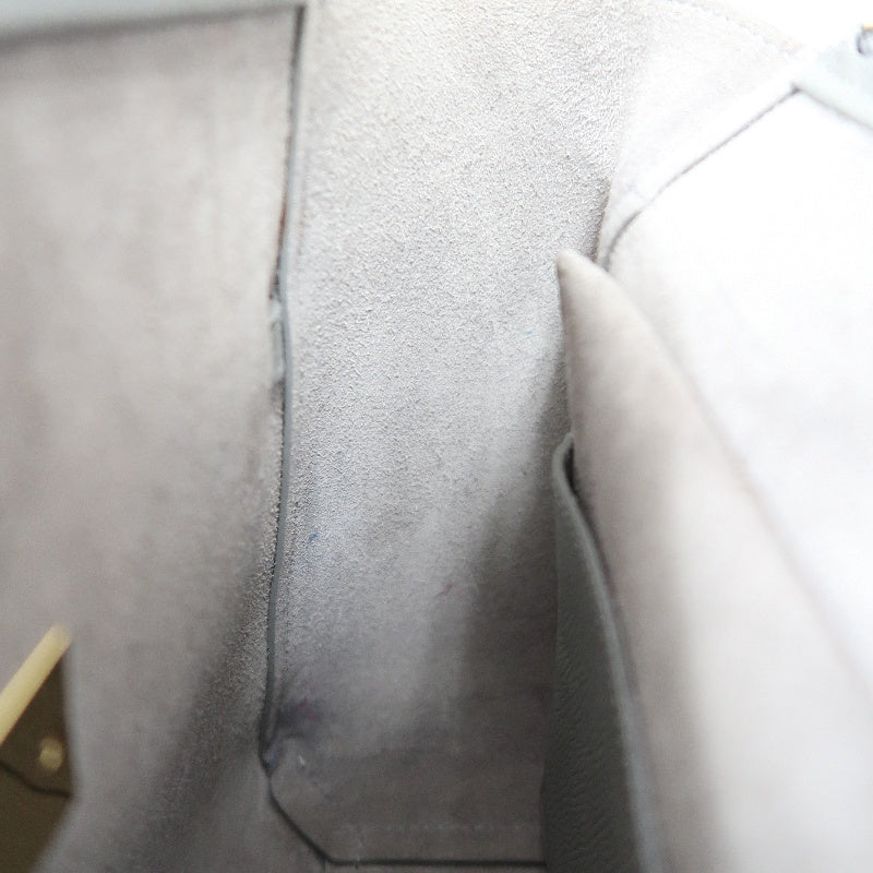 CELINE Calfskin Handbag, Grey, Gold Hardware, Includes Shoulder Strap