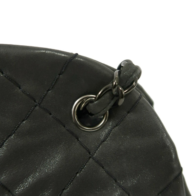CHANEL Matelasse Wild Stitch Calfskin Bowling Tote Shoulder Bag Grey Silver Hardware