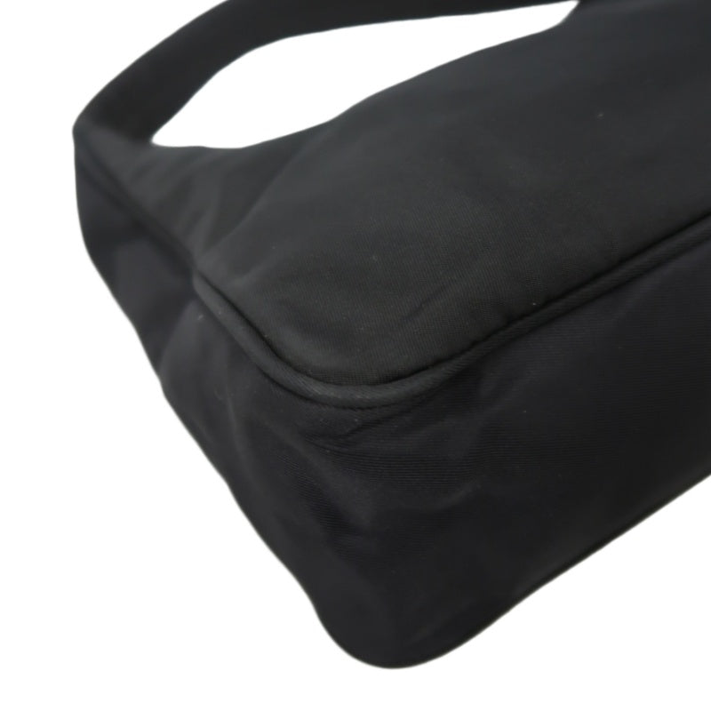 PRADA Underarm Handbag Nylon Black Silver Hardware