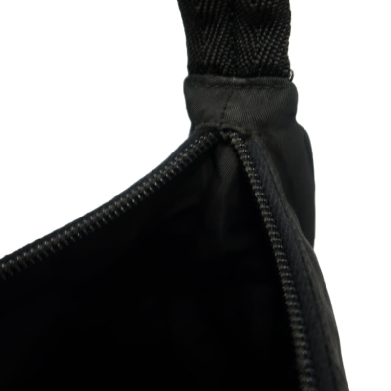 PRADA Underarm Handbag Nylon Black Silver Hardware