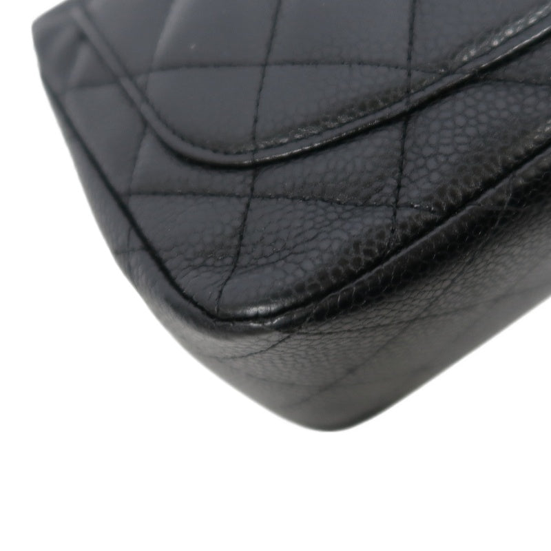 CHANEL Matelasse Cf Shoulder Bag Calfskin Black Silver Hardware