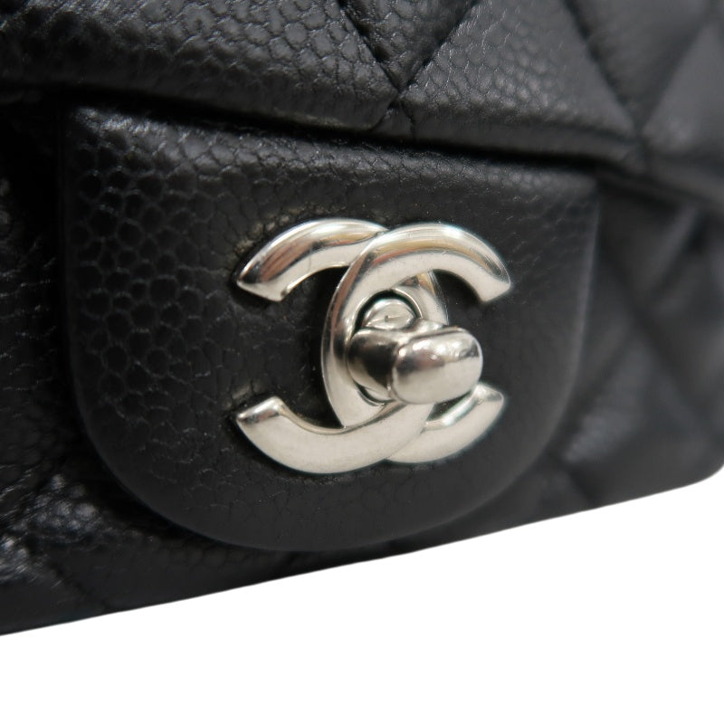 CHANEL Matelasse Cf Shoulder Bag Calfskin Black Silver Hardware