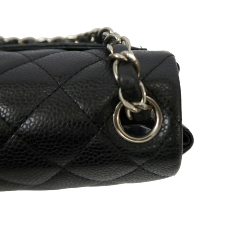 CHANEL Matelasse Cf Shoulder Bag Calfskin Black Silver Hardware