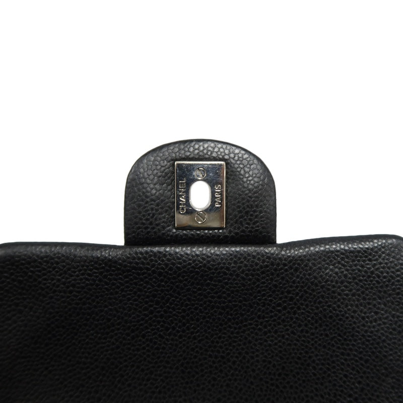 CHANEL Matelasse Cf Shoulder Bag Calfskin Black Silver Hardware