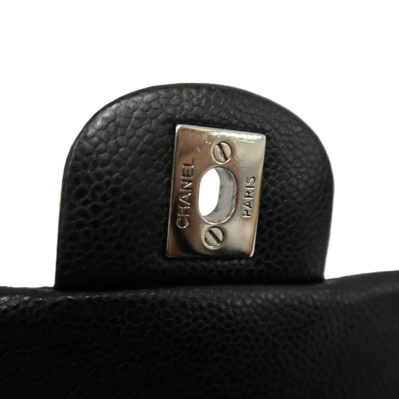 CHANEL Matelasse Cf Shoulder Bag Calfskin Black Silver Hardware