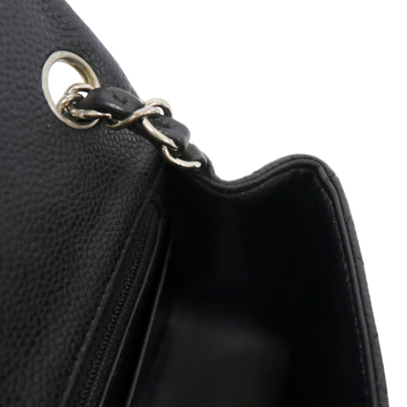 CHANEL Matelasse Cf Shoulder Bag Calfskin Black Silver Hardware