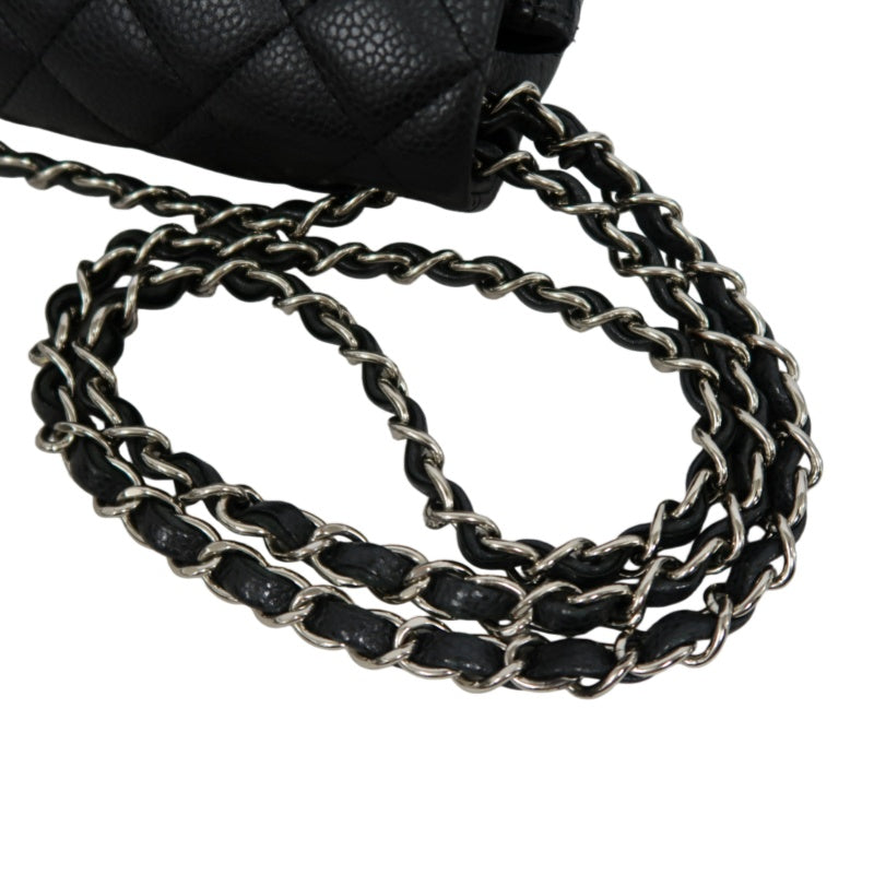 CHANEL Matelasse Cf Shoulder Bag Calfskin Black Silver Hardware
