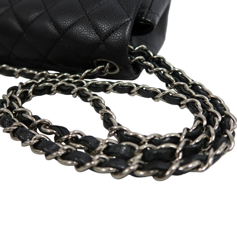 CHANEL Matelasse Cf Shoulder Bag Calfskin Black Silver Hardware