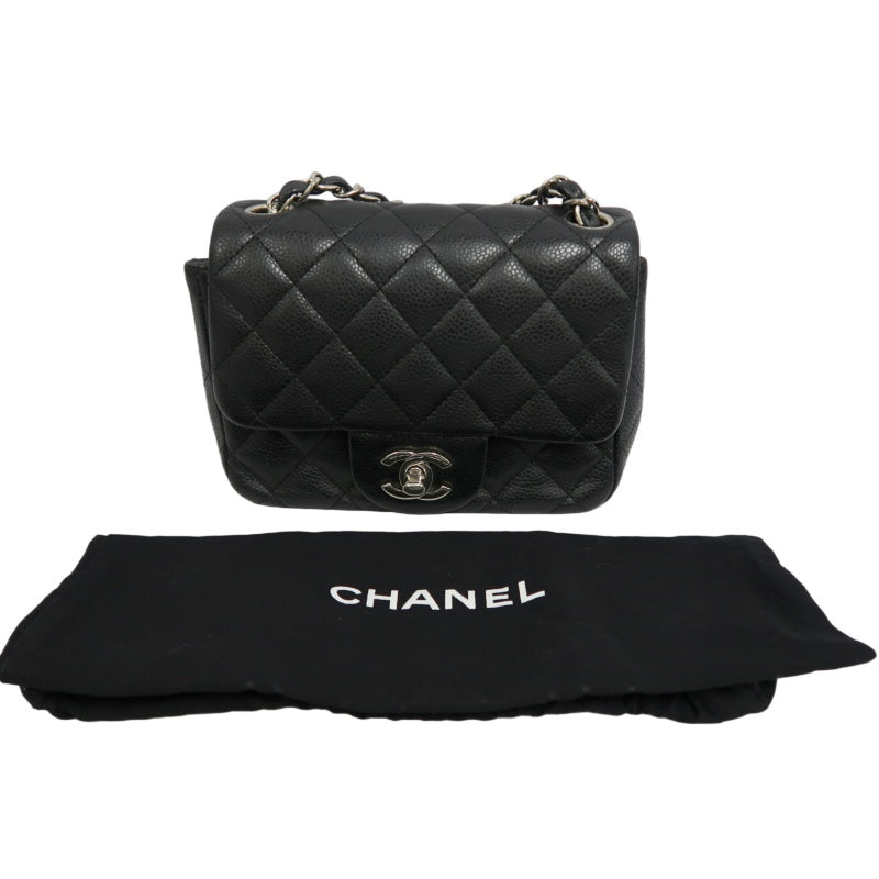 CHANEL Matelasse Cf Shoulder Bag Calfskin Black Silver Hardware