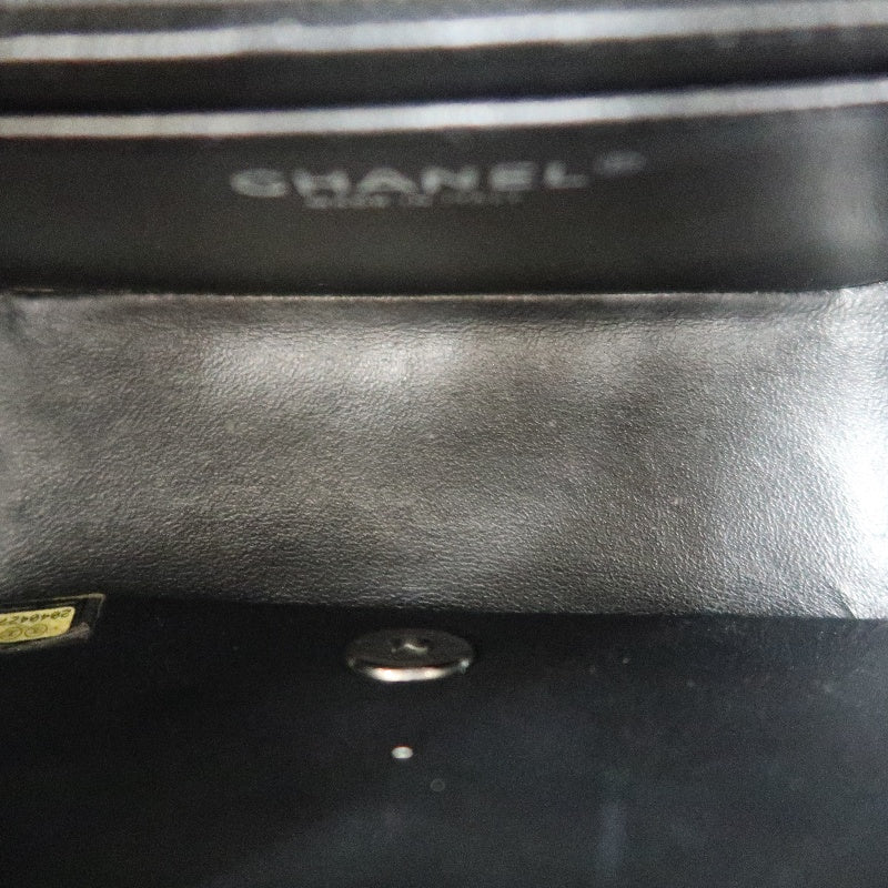 CHANEL Matelasse Cf Shoulder Bag Calfskin Black Silver Hardware