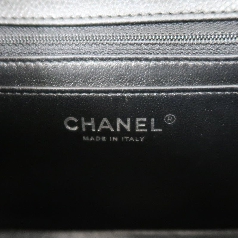 CHANEL Matelasse Cf Shoulder Bag Calfskin Black Silver Hardware