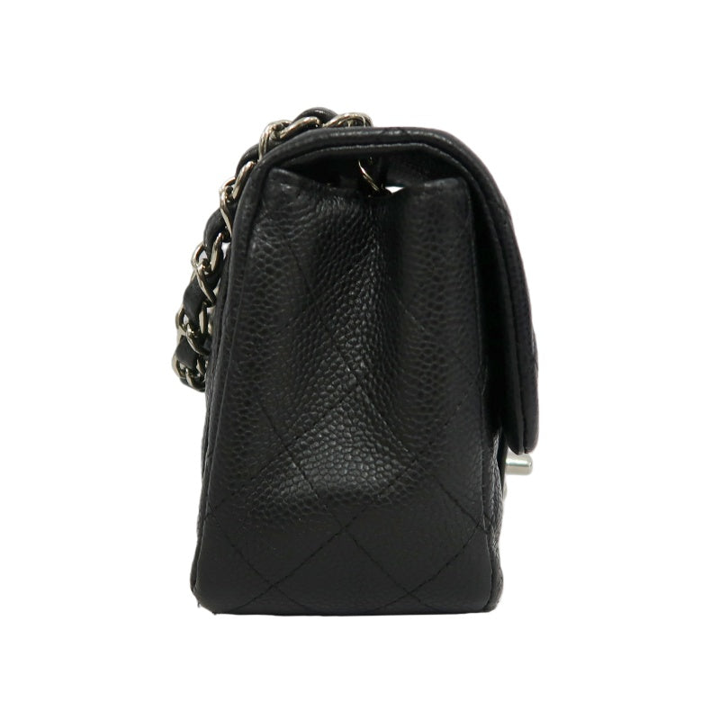CHANEL Matelasse Cf Shoulder Bag Calfskin Black Silver Hardware