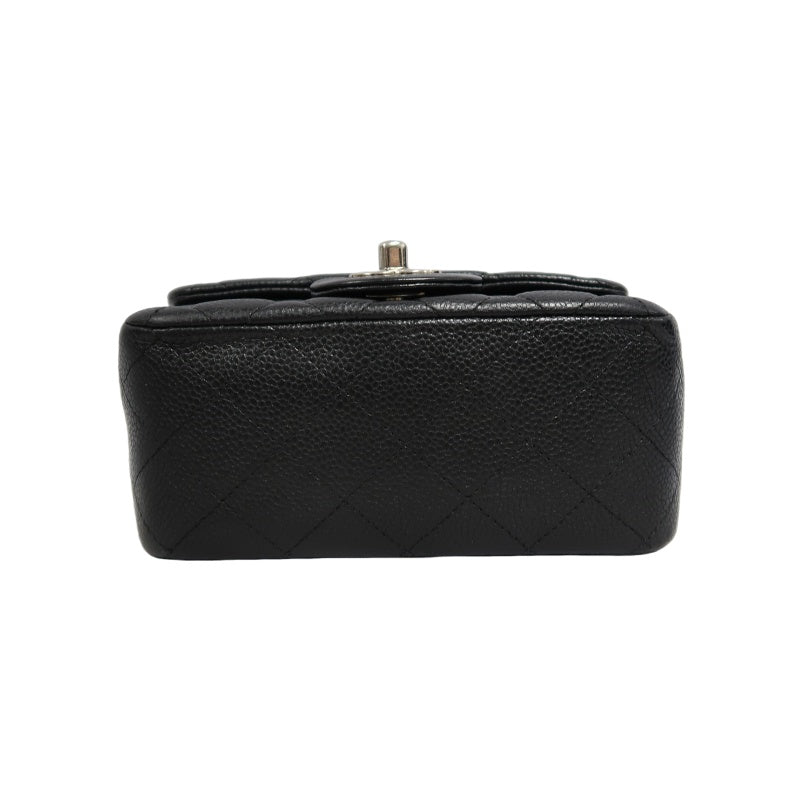CHANEL Matelasse Cf Shoulder Bag Calfskin Black Silver Hardware