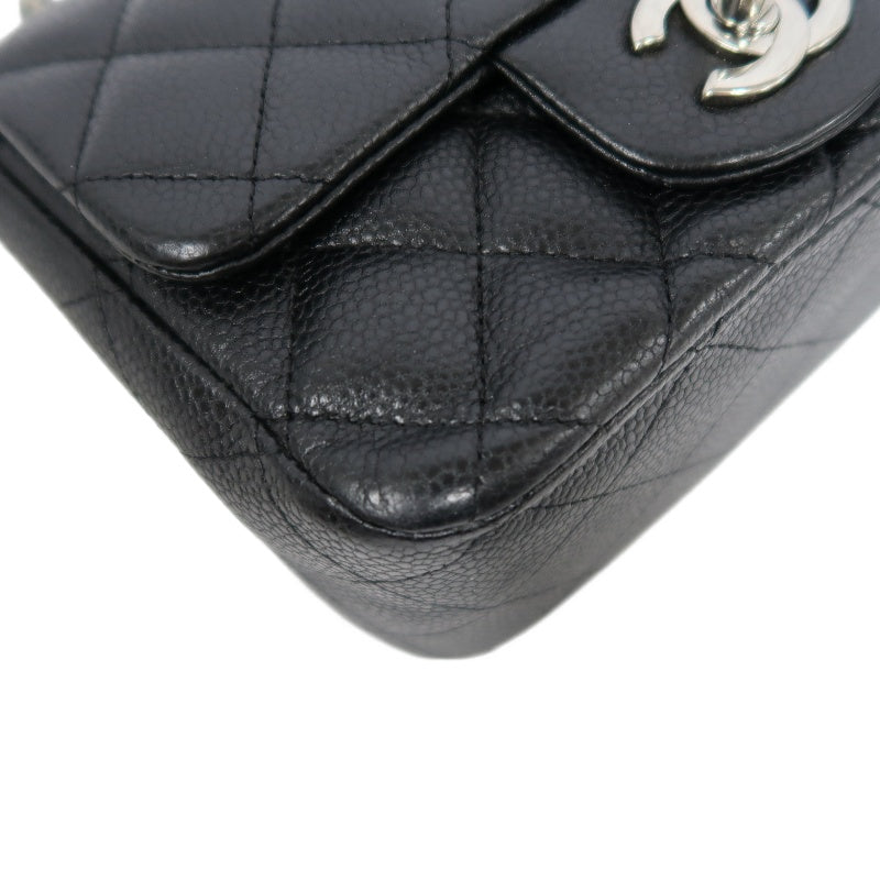 CHANEL Matelasse Cf Shoulder Bag Calfskin Black Silver Hardware