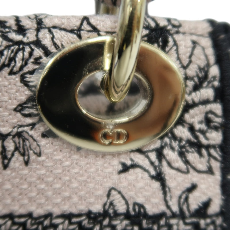 DIOR Monogram Lady Dior Canvas Handbag Off-white With Shoulder Strap