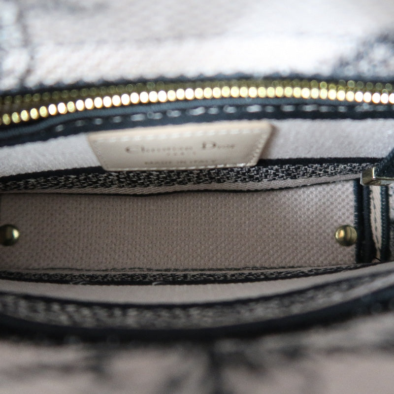 DIOR Monogram Lady Dior Canvas Handbag Off-white With Shoulder Strap