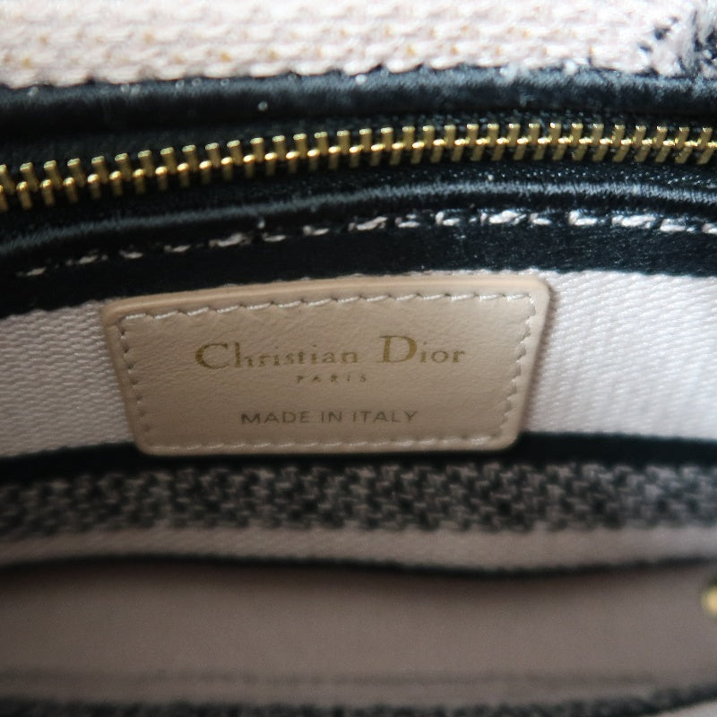 DIOR Monogram Lady Dior Canvas Handbag Off-white With Shoulder Strap