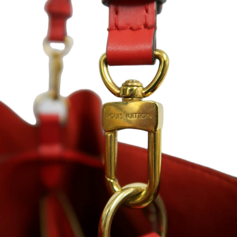 LOUIS VUITTON NeoNoe Monogram Drawstring Bucket Shoulder Bag Brown Red PVC