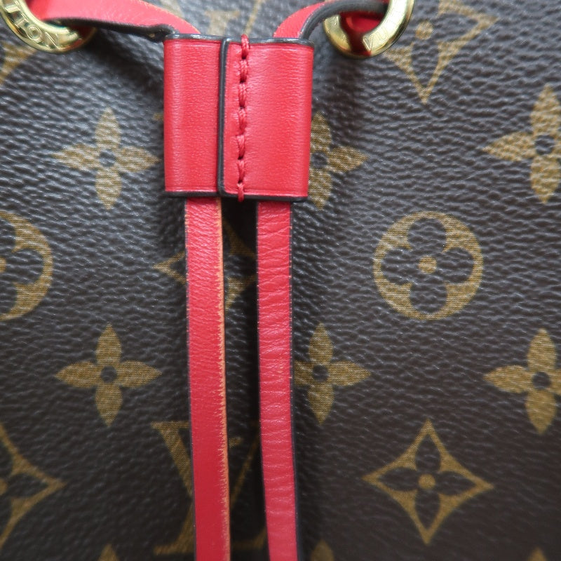 LOUIS VUITTON NeoNoe Monogram Drawstring Bucket Shoulder Bag Brown Red PVC