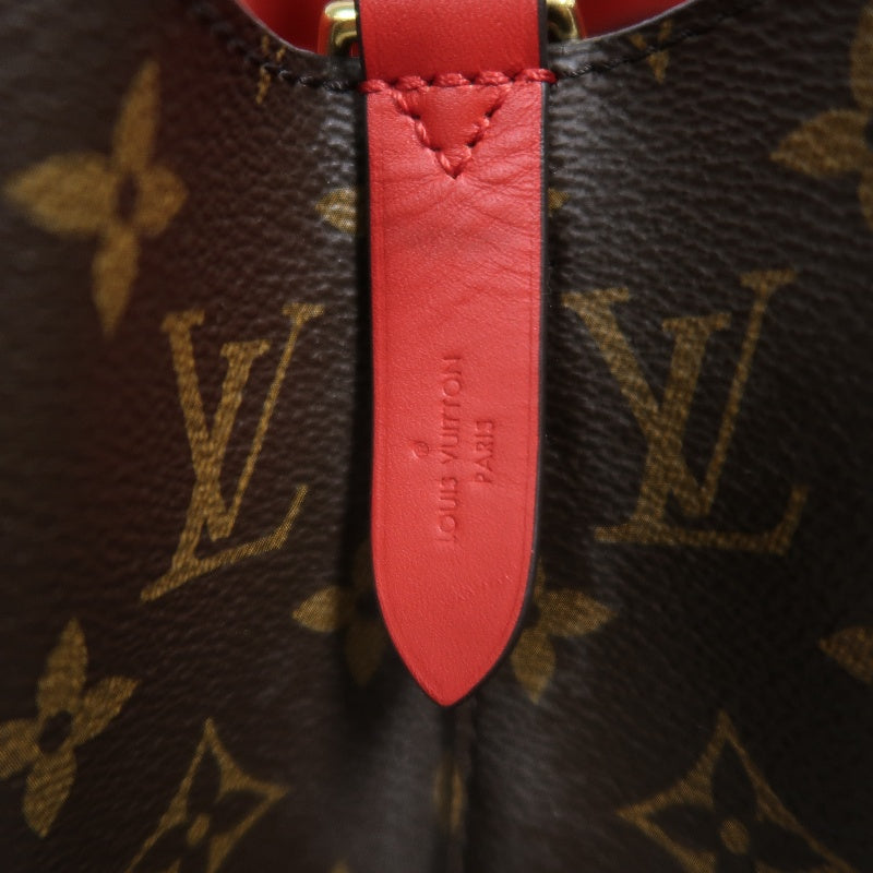 LOUIS VUITTON NeoNoe Monogram Drawstring Bucket Shoulder Bag Brown Red PVC