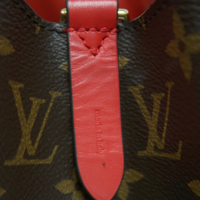LOUIS VUITTON NeoNoe Monogram Drawstring Bucket Shoulder Bag Brown Red PVC