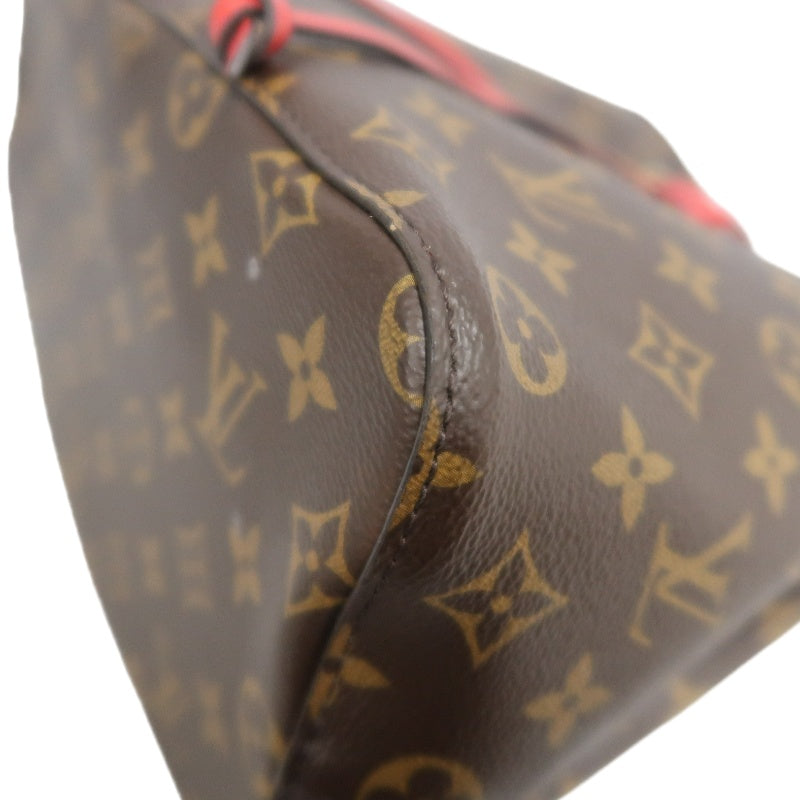 LOUIS VUITTON NeoNoe Monogram Drawstring Bucket Shoulder Bag Brown Red PVC