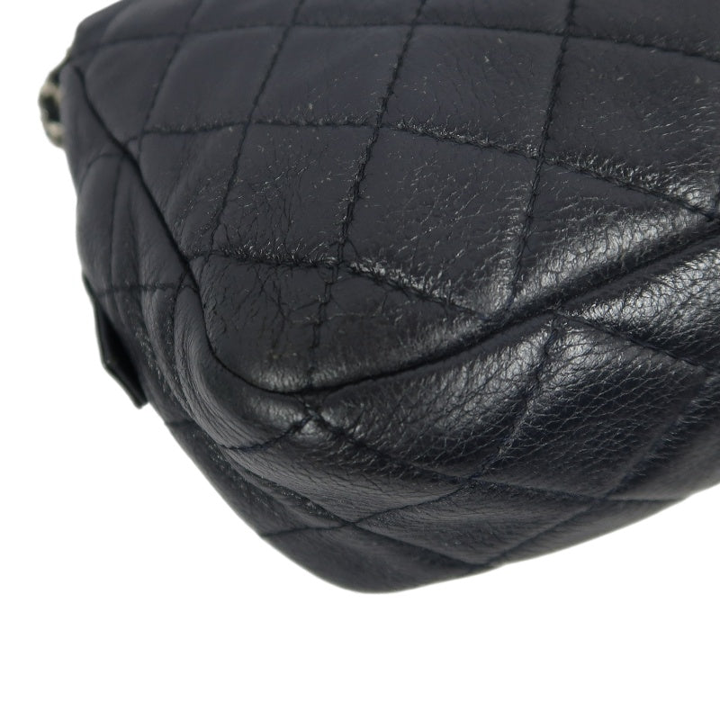 CHANEL Classic Flap CF Goatskin Leather Shoulder Bag Black Gold-Tone Hardware
