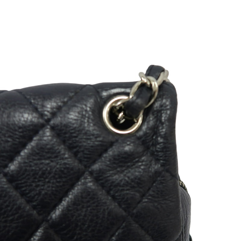 CHANEL Classic Flap CF Goatskin Leather Shoulder Bag Black Gold-Tone Hardware