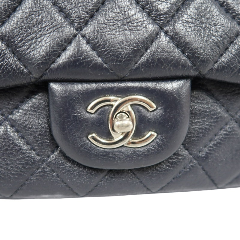 CHANEL Classic Flap CF Goatskin Leather Shoulder Bag Black Gold-Tone Hardware