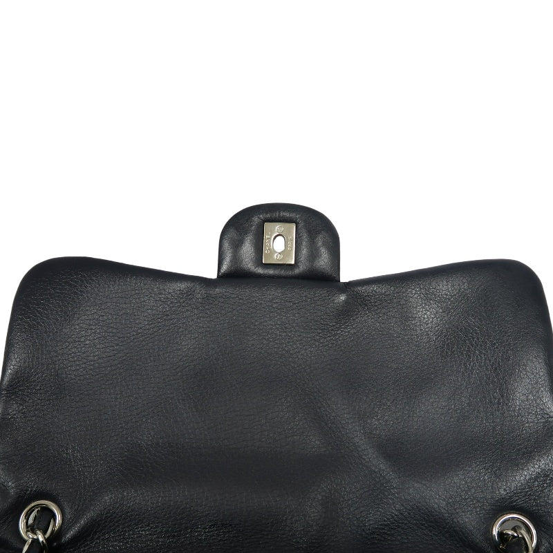 CHANEL Classic Flap CF Goatskin Leather Shoulder Bag Black Gold-Tone Hardware