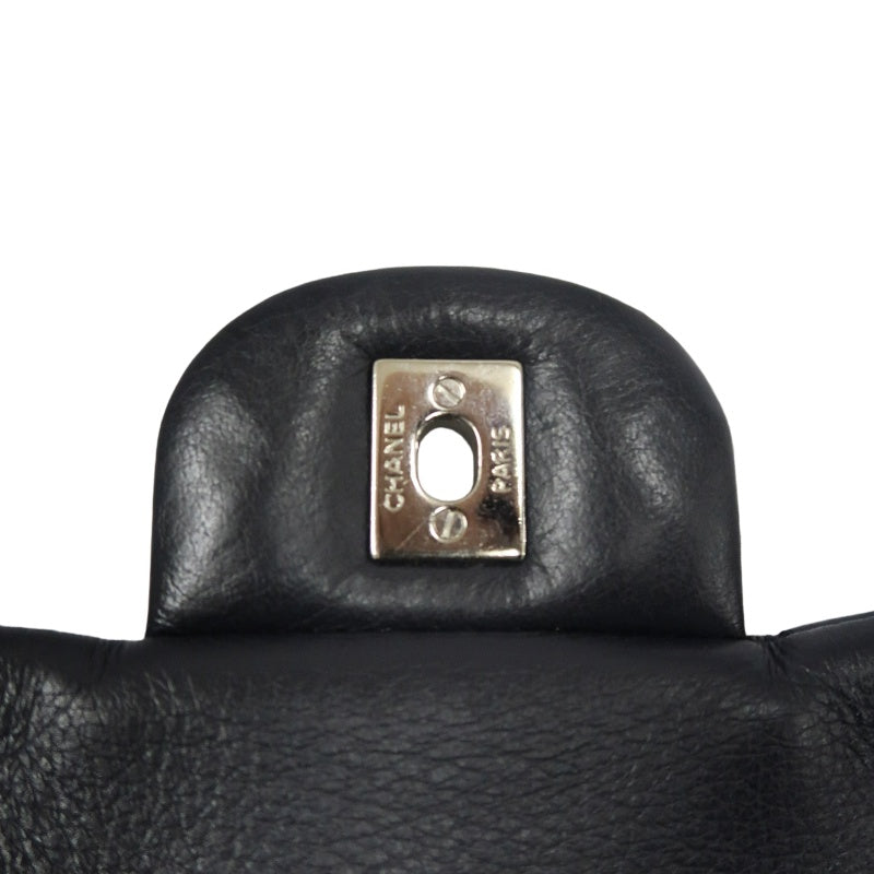 CHANEL Classic Flap CF Goatskin Leather Shoulder Bag Black Gold-Tone Hardware