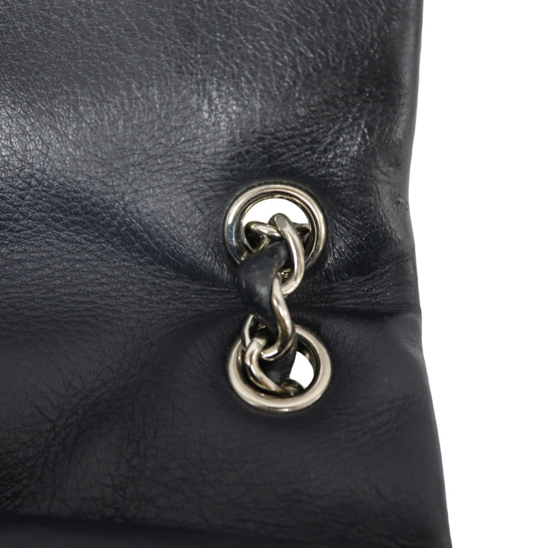 CHANEL Classic Flap CF Goatskin Leather Shoulder Bag Black Gold-Tone Hardware