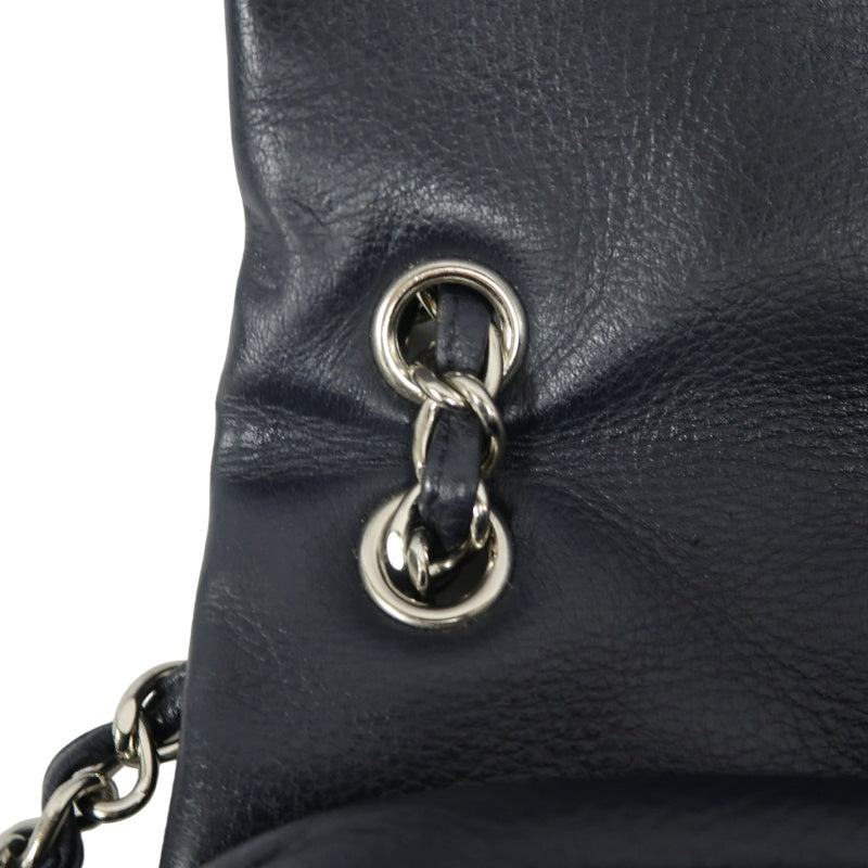 CHANEL Classic Flap CF Goatskin Leather Shoulder Bag Black Gold-Tone Hardware