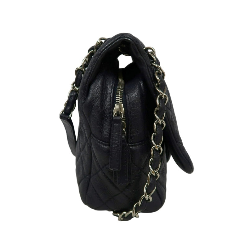 CHANEL Classic Flap CF Goatskin Leather Shoulder Bag Black Gold-Tone Hardware