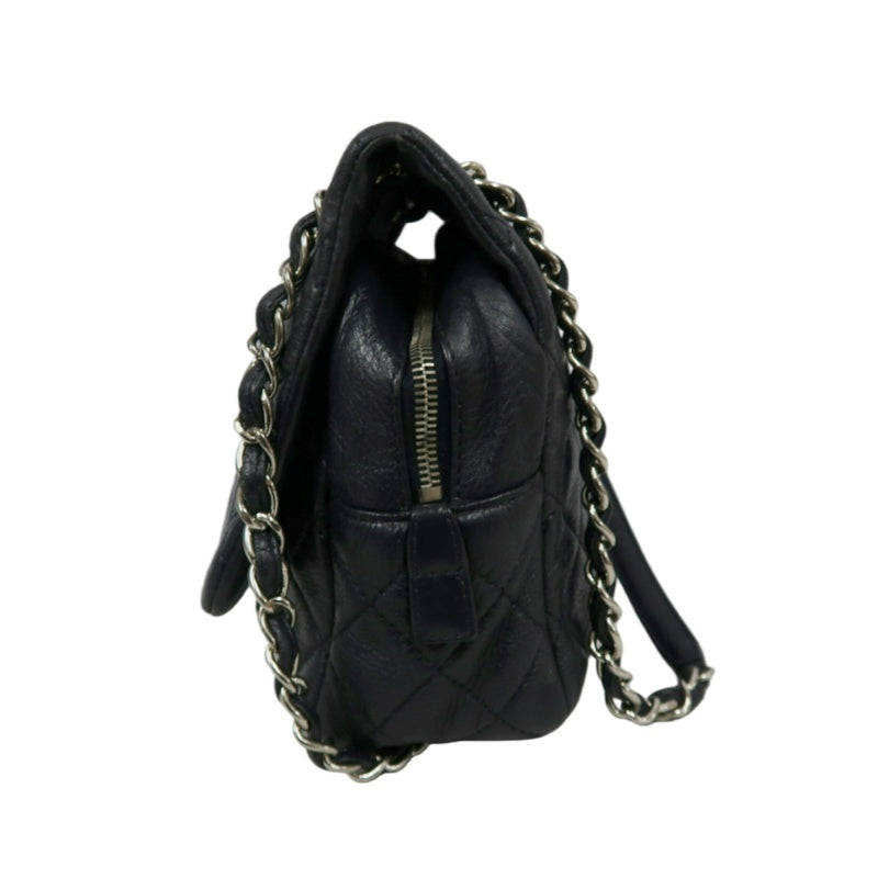 CHANEL Classic Flap CF Goatskin Leather Shoulder Bag Black Gold-Tone Hardware