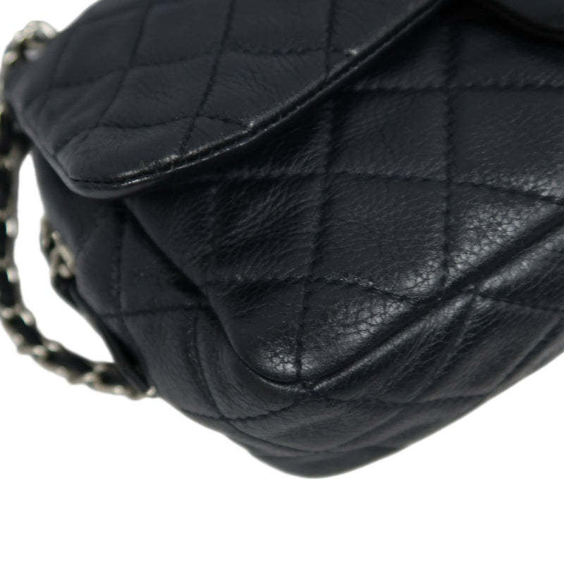 CHANEL Classic Flap CF Goatskin Leather Shoulder Bag Black Gold-Tone Hardware