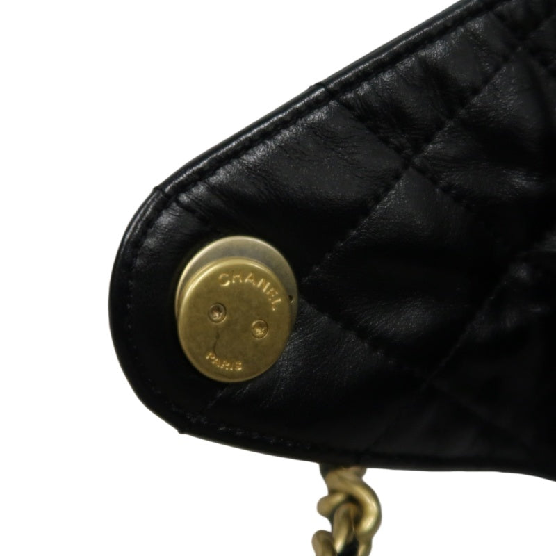 CHANEL 25 Calfskin Hobo Bag Black Gold-Tone Hardware