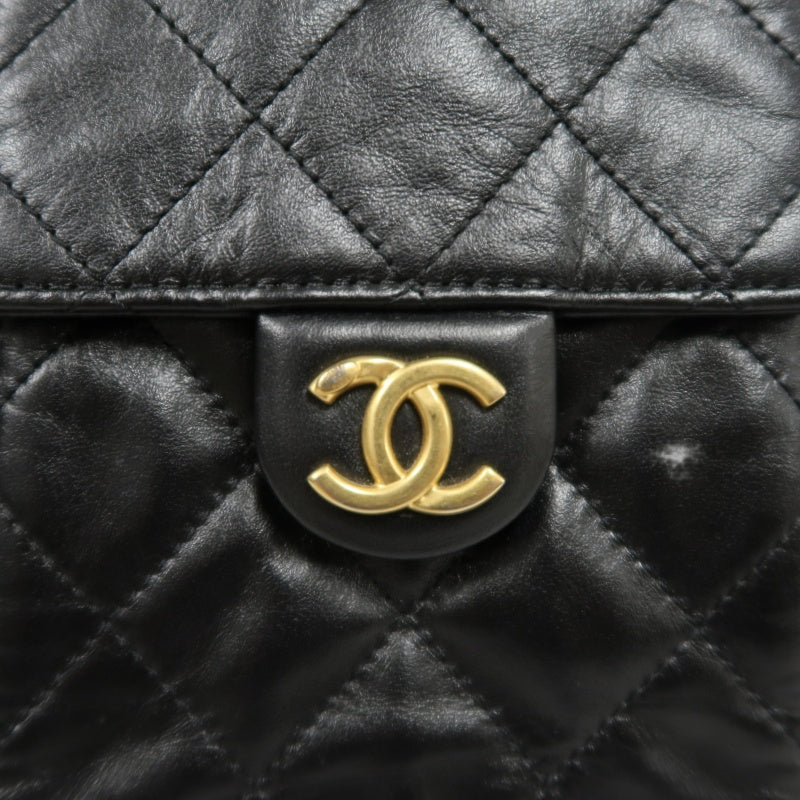 CHANEL 25 Calfskin Hobo Bag Black Gold-Tone Hardware