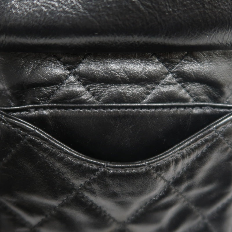 CHANEL 25 Calfskin Hobo Bag Black Gold-Tone Hardware