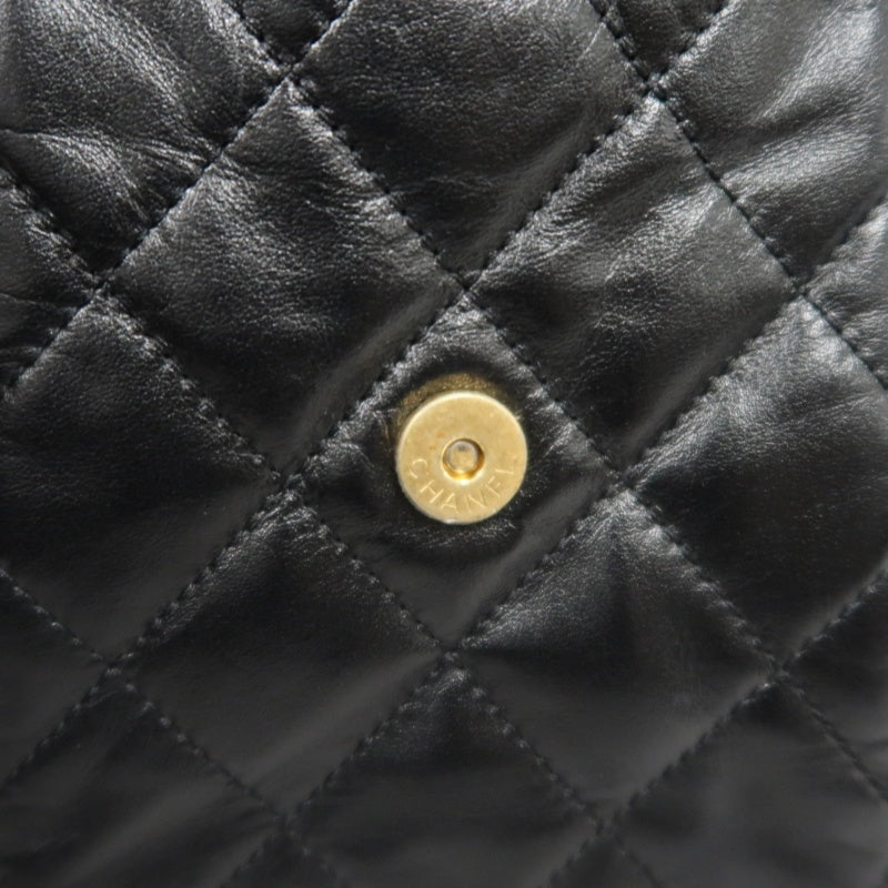 CHANEL 25 Calfskin Hobo Bag Black Gold-Tone Hardware