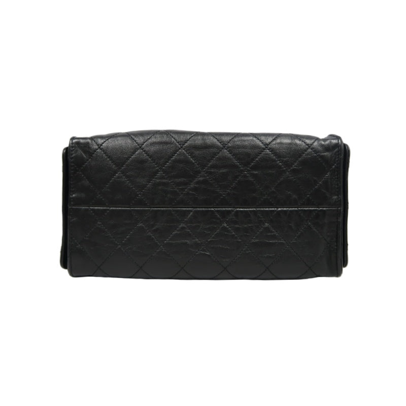 CHANEL 25 Calfskin Hobo Bag Black Gold-Tone Hardware