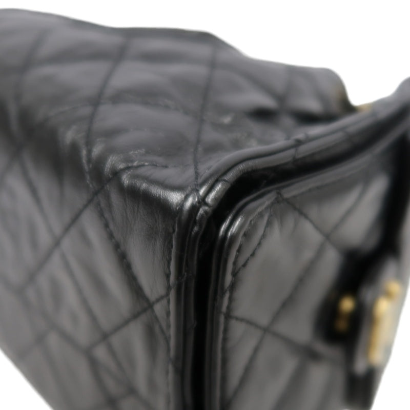 CHANEL 25 Calfskin Hobo Bag Black Gold-Tone Hardware