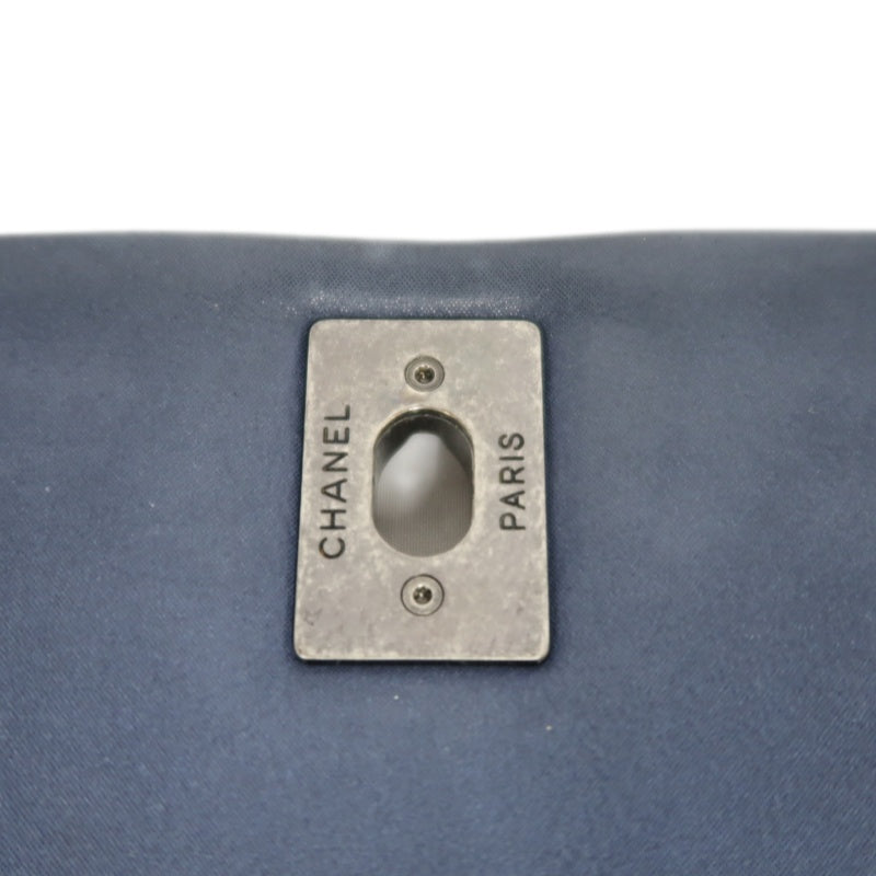 CHANEL Matelassé Calfskin Shoulder Bag Black Gold-Tone Hardware