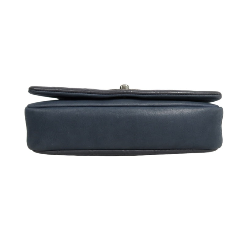 CHANEL Matelassé Calfskin Shoulder Bag Black Gold-Tone Hardware