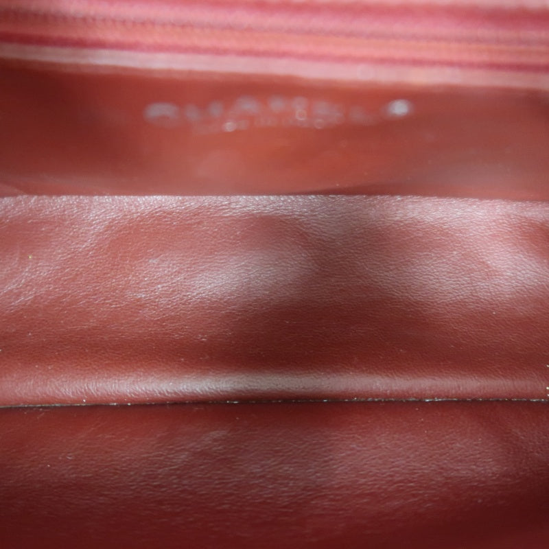 CHANEL Matelassé 2.55 Lambskin Shoulder Bag Red Silver-Tone Hardware