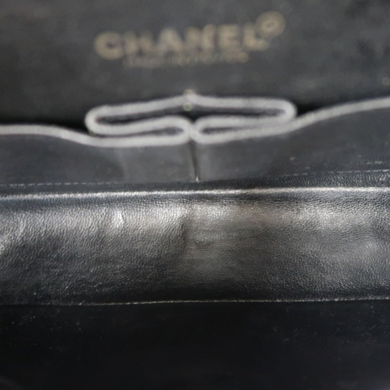CHANEL Matelassé CF Caviar Skin Shoulder Bag Black Gold-Tone Hardware