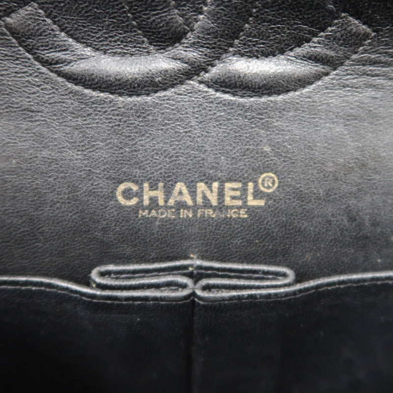 CHANEL Matelassé CF Caviar Skin Shoulder Bag Black Gold-Tone Hardware