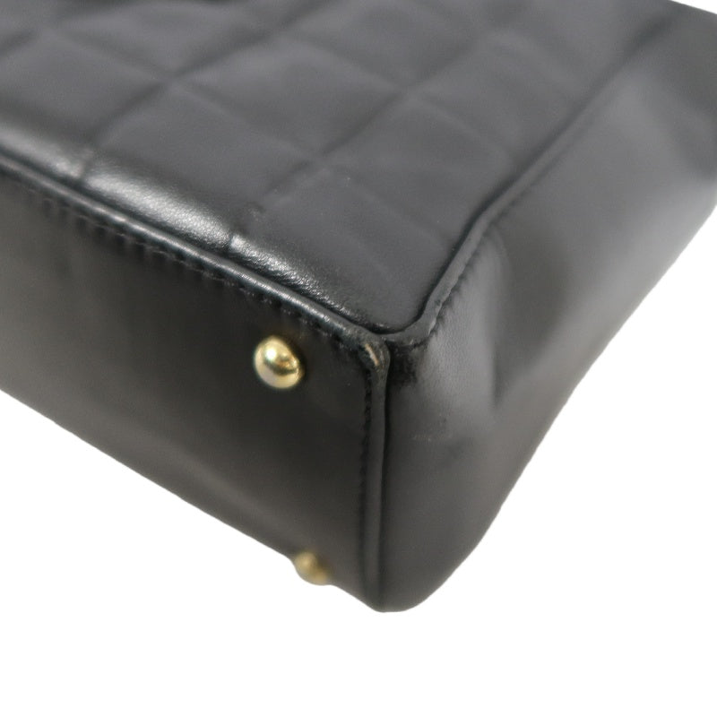 CHANEL Choco Bar Calfskin Shoulder Bag Black