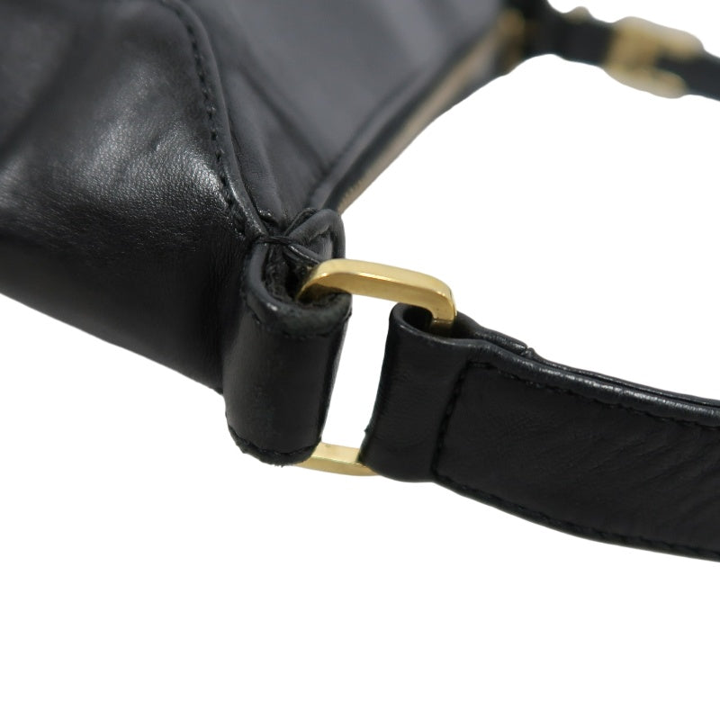 CHANEL Choco Bar Calfskin Shoulder Bag Black