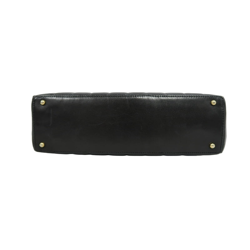 CHANEL Choco Bar Calfskin Shoulder Bag Black